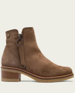PORRONET Botines Mujer|Botines Planos Moka Con Cremallera Poppy