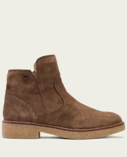 PORRONET Botines Mujer|Botines Planos Moka Con Cremallera Valerie