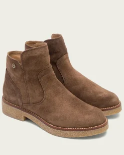 PORRONET Botines Mujer|Botines Planos Moka Con Cremallera Valerie