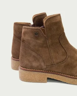 PORRONET Botines Mujer|Botines Planos Moka Con Cremallera Valerie
