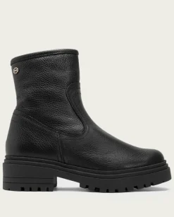 PORRONET Botines Mujer|Botines Planos Negros Con Cremallera Shani