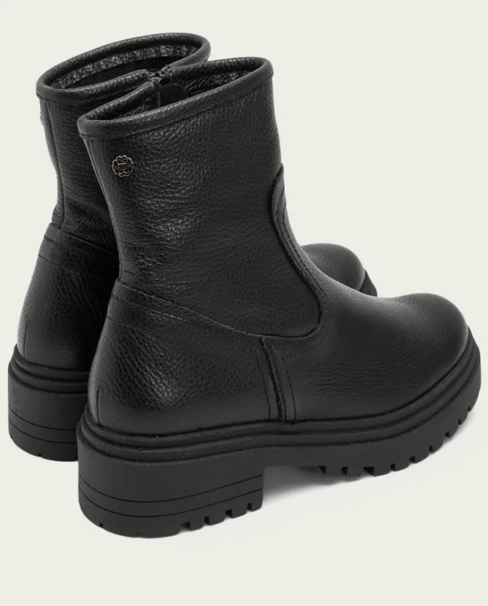 PORRONET Botines Mujer|Botines Planos Negros Con Cremallera Shani
