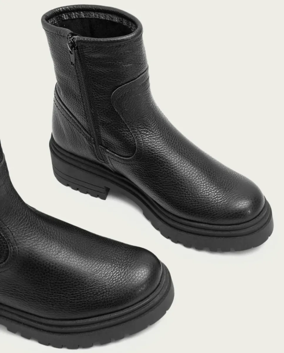 PORRONET Botines Mujer|Botines Planos Negros Con Cremallera Shani