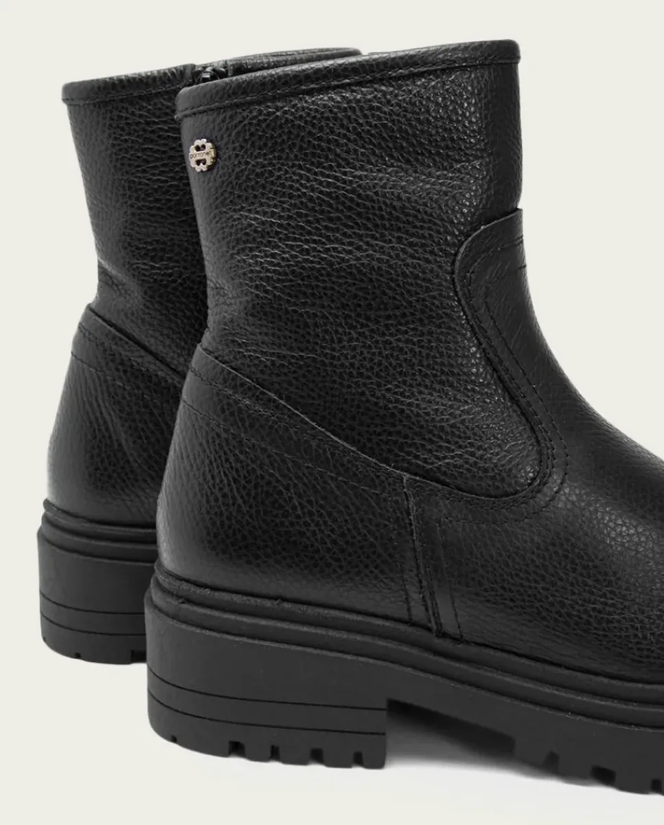 PORRONET Botines Mujer|Botines Planos Negros Con Cremallera Shani