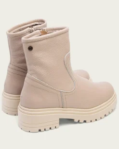 PORRONET Botines Mujer|Botines Planos Taupe Con Cremallera Shani