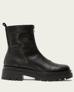 PORRONET Botines Mujer|Botines Planos Track Negros Con Cremallera Denisse