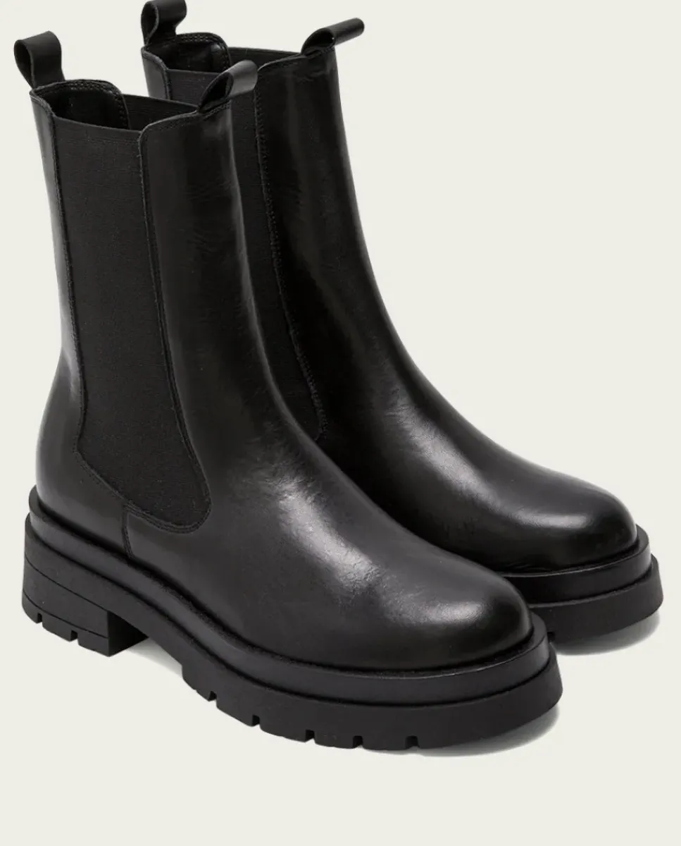PORRONET Botines Planos|Botines Planos Track Negros Con Elasticos Dakota