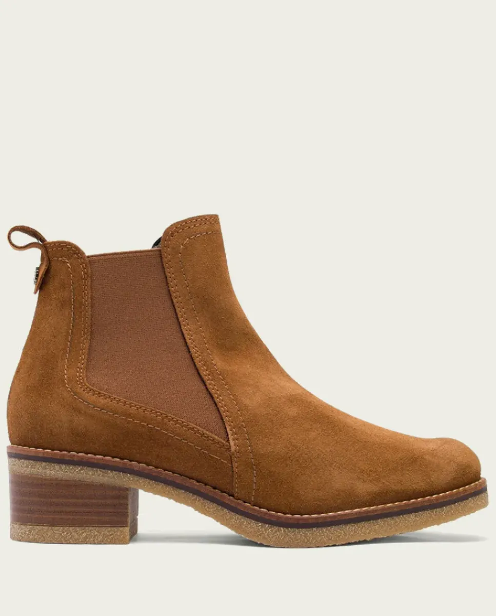 PORRONET Botines Mujer|Botines Serraje Cuero Con Elasticos Pau