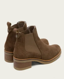 PORRONET Botines Mujer|Botines Serraje Moka Con Elasticos Pau