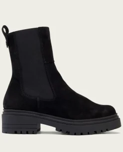 PORRONET Botines Mujer|Botines Serraje Negros Con Elasticos Sibila