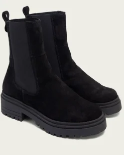 PORRONET Botines Mujer|Botines Serraje Negros Con Elasticos Sibila