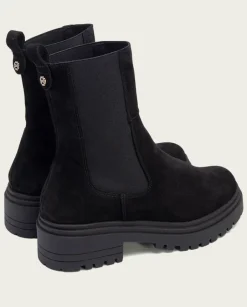 PORRONET Botines Mujer|Botines Serraje Negros Con Elasticos Sibila