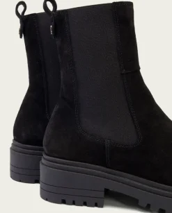 PORRONET Botines Mujer|Botines Serraje Negros Con Elasticos Sibila