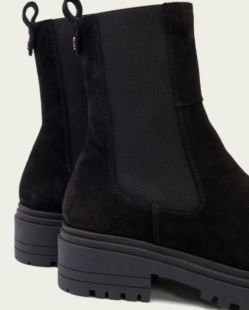 PORRONET Botines Mujer|Botines Serraje Negros Con Elasticos Sibila