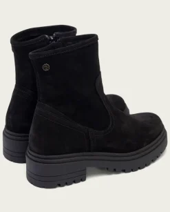 PORRONET Botines Mujer|Botines Serraje Negros Con Cremallera Sharon