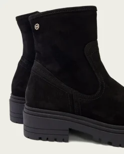 PORRONET Botines Mujer|Botines Serraje Negros Con Cremallera Sharon