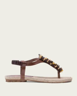 PORRONET Sandalias Planas|Martia Piel Yute Moka