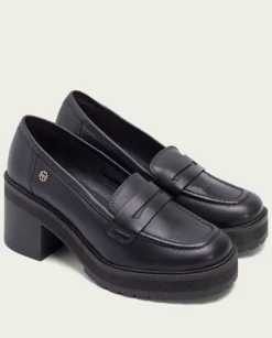 PORRONET Mocasines|Mocasines De Tacón Negros Rahel
