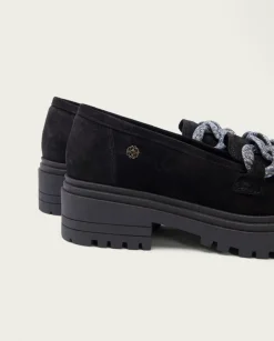 PORRONET Mocasines|Mocasines Planos Negros Con Adorno Saiko