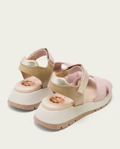 PORRONET Sandalias Planas|Plataforma De Piel Rosa Erika