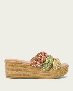 PORRONET Sandalias Cuña|Sandalia Cuña Con Pala Textil Colores Ivana