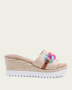 PORRONET Sandalias Cuña|Sandalia Cuña Rafia Colores Lua