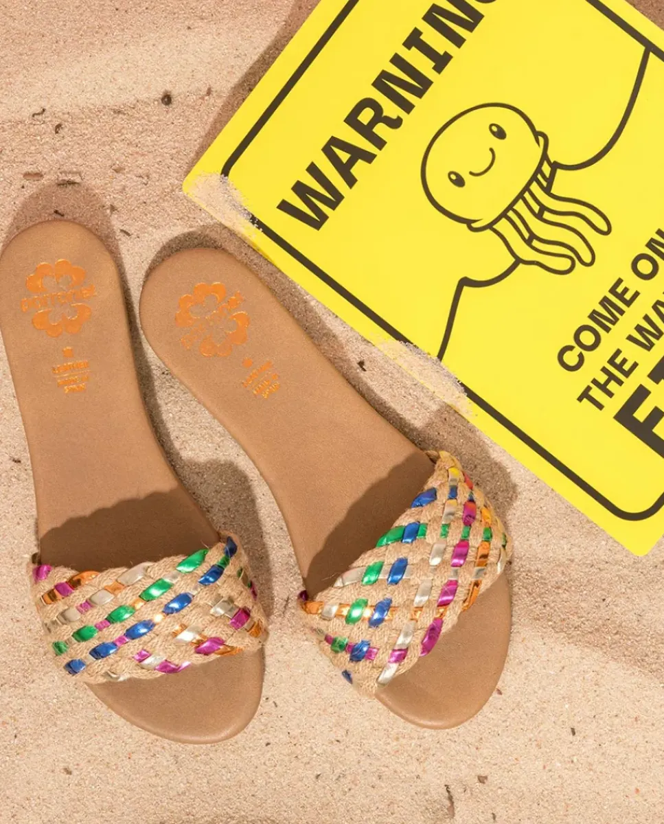 PORRONET Sandalias Planas|Sandalia Multicolor Lua