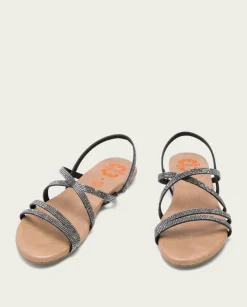 PORRONET Sandalias Planas|Sandalia Plana De Brillantes Plomo Aitana
