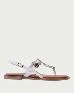 PORRONET Sandalias Planas|Sandalia Plana Piel Blanco Antonella