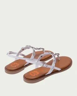 PORRONET Sandalias Planas|Sandalia Plana Piel Blanco Antonella