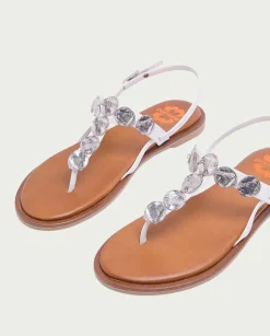 PORRONET Sandalias Planas|Sandalia Plana Piel Blanco Antonella