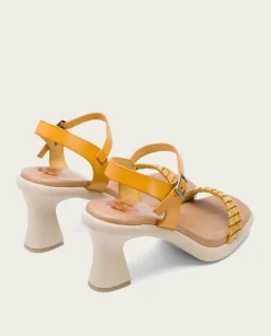 PORRONET Sandalias Tacón|Sandalia Tacón Alto Mostaza Kali