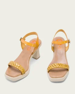 PORRONET Sandalias Tacón|Sandalia Tacón Alto Mostaza Kali
