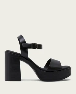 PORRONET Sandalias Tacón|Sandalia Tacón Alto Negro Ava