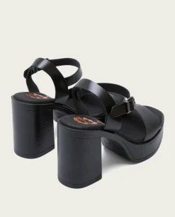 PORRONET Sandalias Tacón|Sandalia Tacón Alto Negro Ava