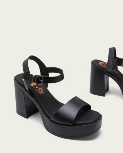 PORRONET Sandalias Tacón|Sandalia Tacón Alto Negro Ava