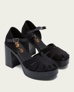PORRONET Sandalias Tacón|Sandalia Tacón Alto Negro Adara