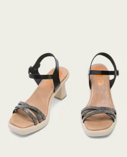 PORRONET Sandalias Tacón|Sandalia Tacón Alto Negro Karah
