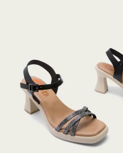 PORRONET Sandalias Tacón|Sandalia Tacón Alto Negro Karah