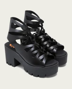 PORRONET Sandalias Tacón|Sandalia Tacón Alto Negro Alana