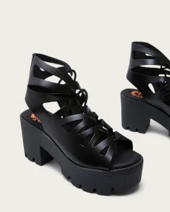 PORRONET Sandalias Tacón|Sandalia Tacón Alto Negro Alana