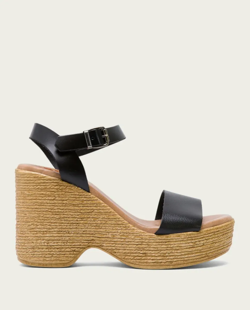 PORRONET Sandalias Cuña|Sandalia Tacón Alto Negro Michele