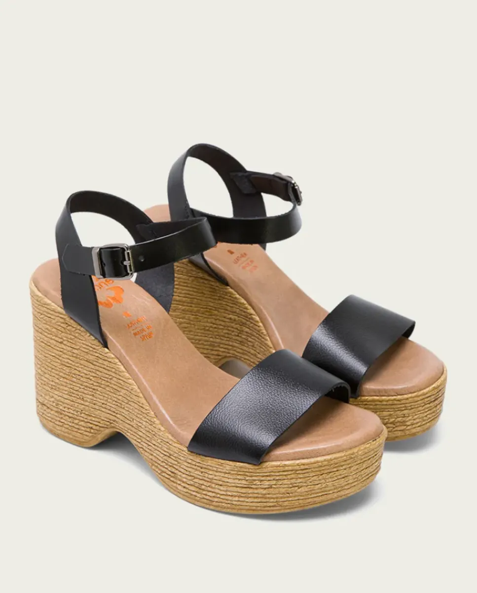 PORRONET Sandalias Cuña|Sandalia Tacón Alto Negro Michele