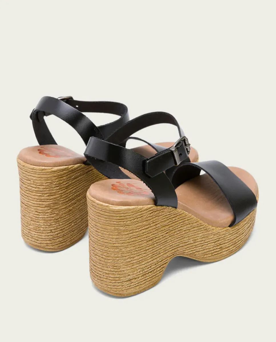 PORRONET Sandalias Cuña|Sandalia Tacón Alto Negro Michele