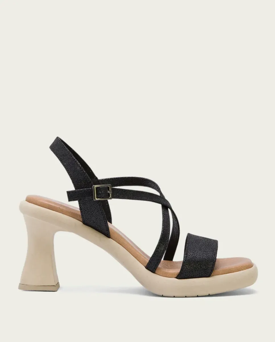 PORRONET Sandalias Tacón|Sandalia Tacón Alto Negro Karen