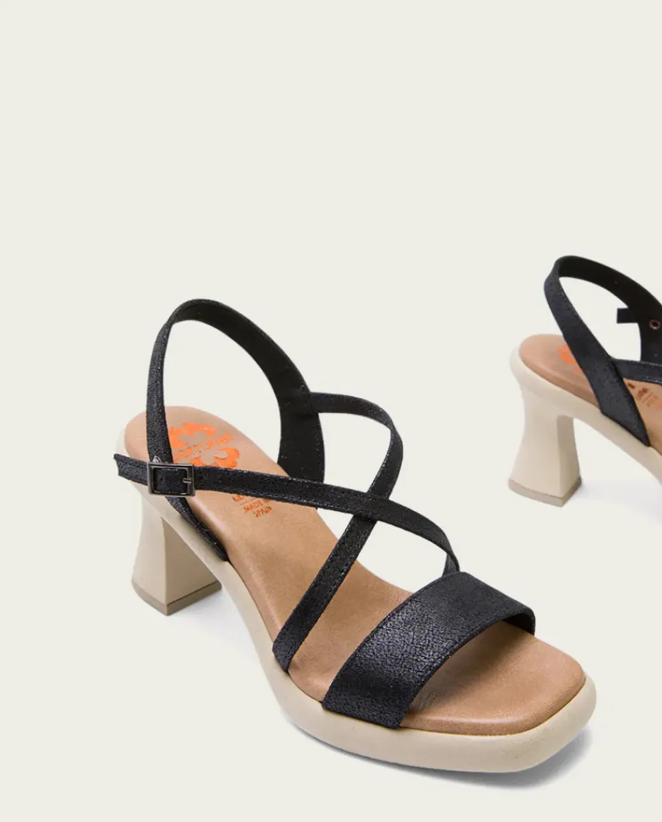 PORRONET Sandalias Tacón|Sandalia Tacón Alto Negro Karen