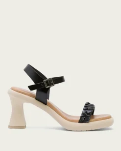 PORRONET Sandalias Tacón|Sandalia Tacón Alto Negro Kali