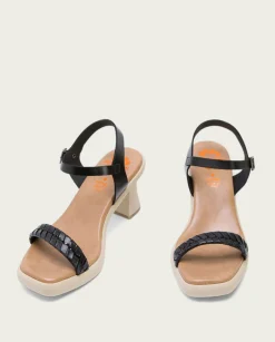 PORRONET Sandalias Tacón|Sandalia Tacón Alto Negro Kali