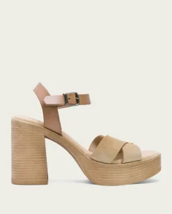 PORRONET Sandalias Tacón|Sandalia Tacón Alto Taupe Arena Alice