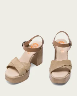 PORRONET Sandalias Tacón|Sandalia Tacón Alto Taupe Arena Alice